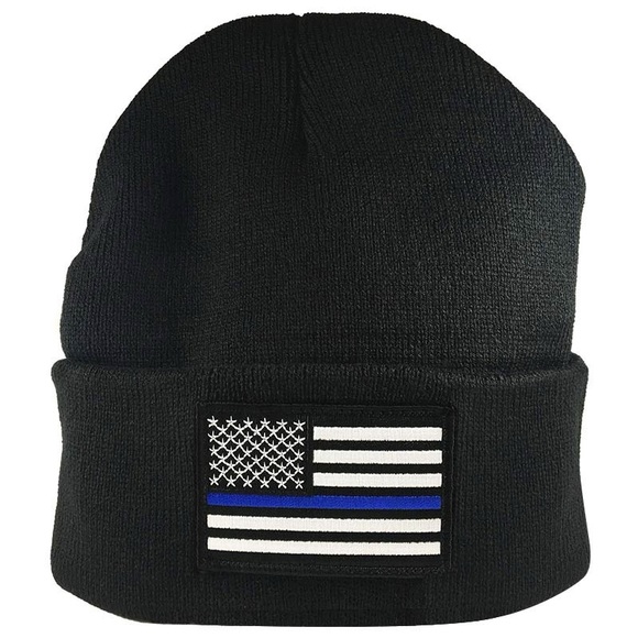 Thin Blue Line Knit Beanie - Picture 1 of 3
